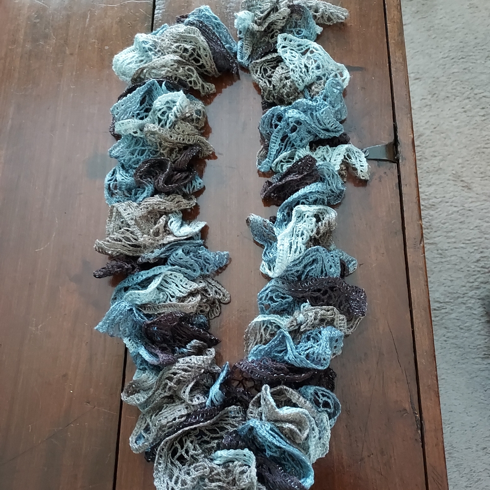 Multicolor Ruffled Knit Scarf